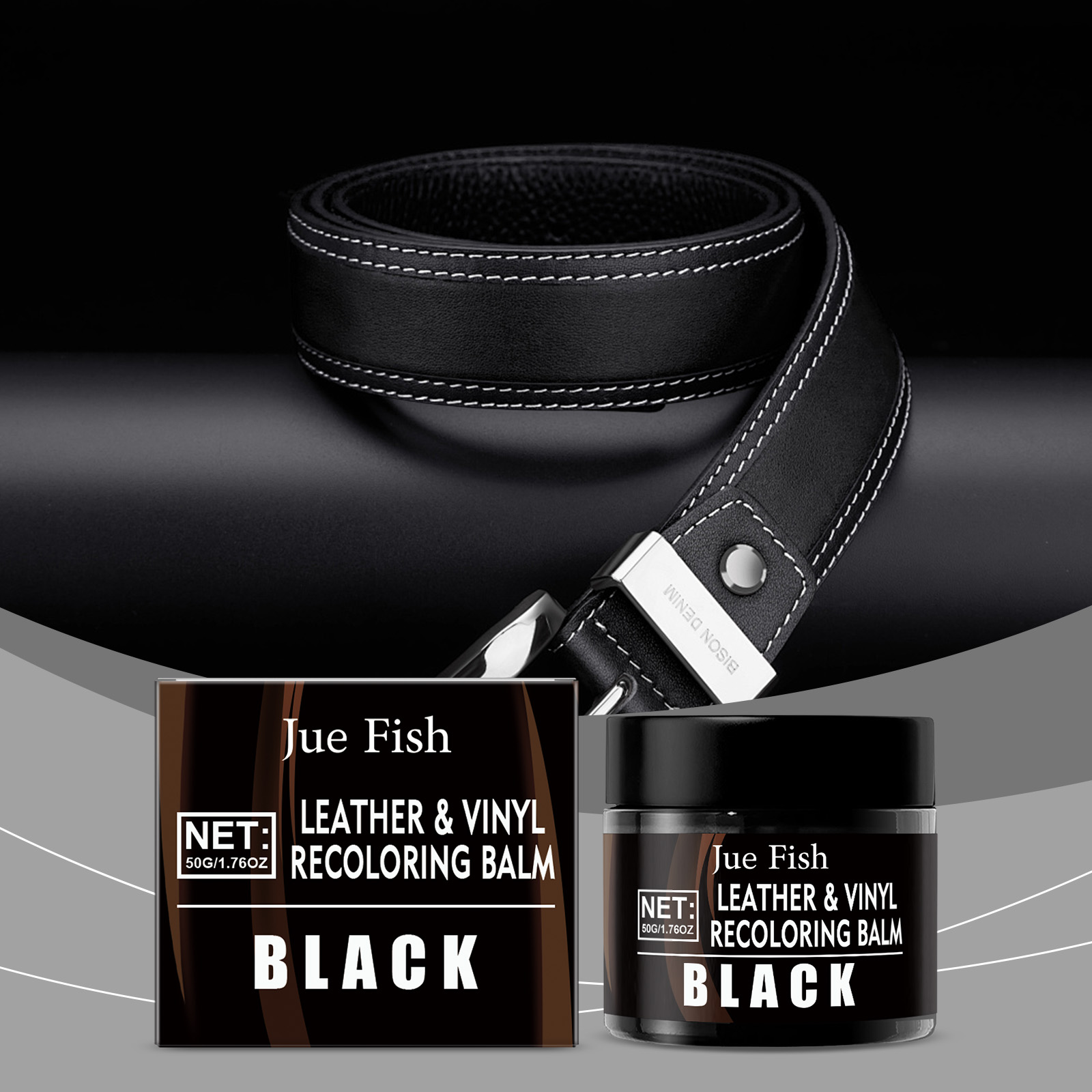 Leather Shoe Polish - 50g Black Leather Recoloring Balm Scratch